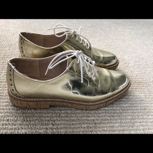 Mango Metallic Oxford shoes